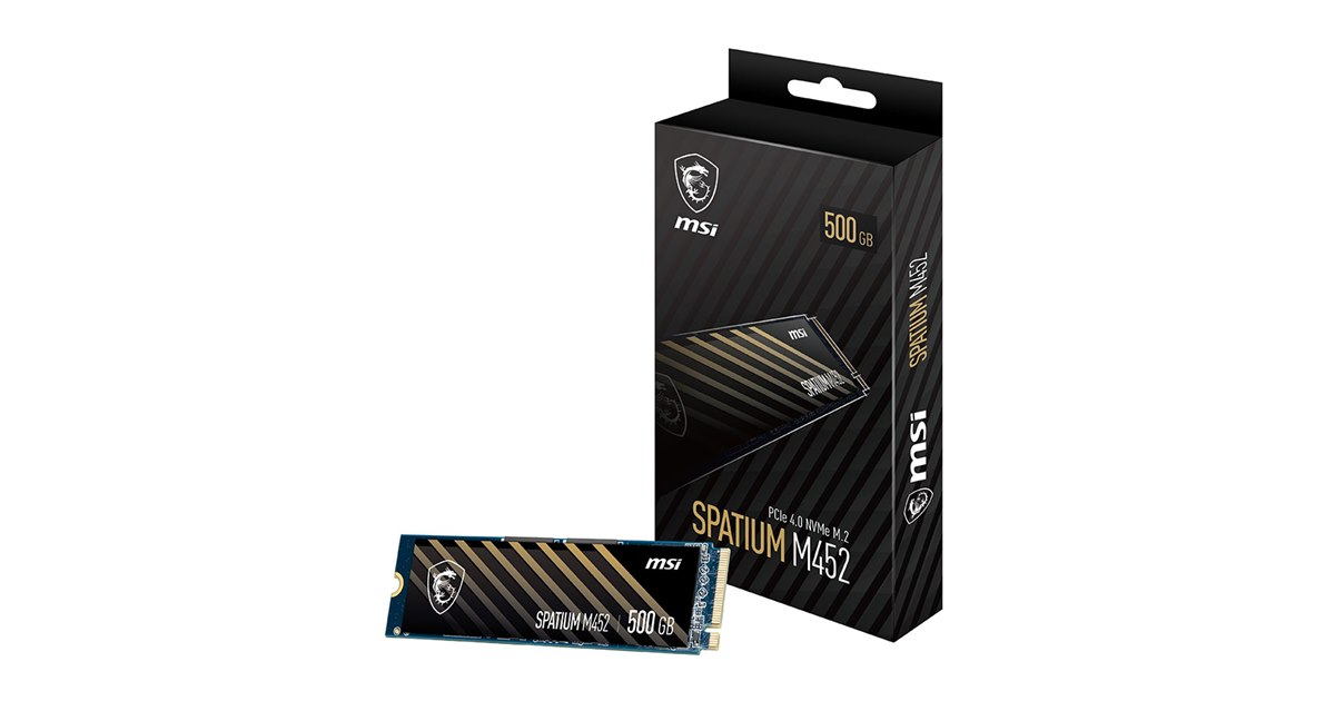 MSI、リード最大3600MB/sでPCIe 4.0対応M.2 SSD「SPATIUM M452」の 