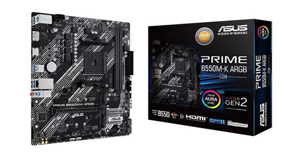 ASUS PRIME B550M-K+Ryzen3 4100 ケース電源セット 7,480円、Socket AM4を採用したMicro ATXマザーボード「PRIME B550M-K