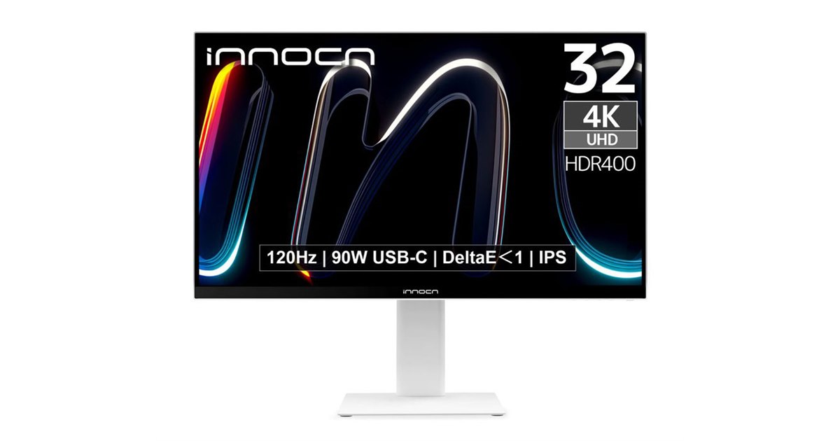 INNOCN、120Hz対応のクリエイター向け32型4K液晶ディスプレイ「CB32U1