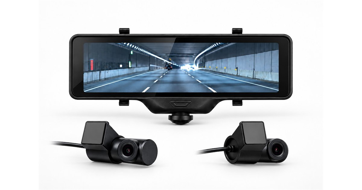 KEIYO、10.66型全方位3カメラ式スマートミラー型ドライブレコーダー