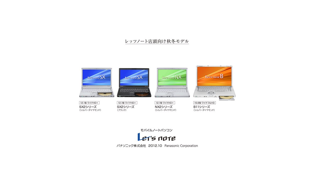 パナソニック、Windows 8を搭載したLet'snoteの2012年秋冬モデル パナソニック、Windows 8を搭載したLet'snoteの2012年秋冬モデル