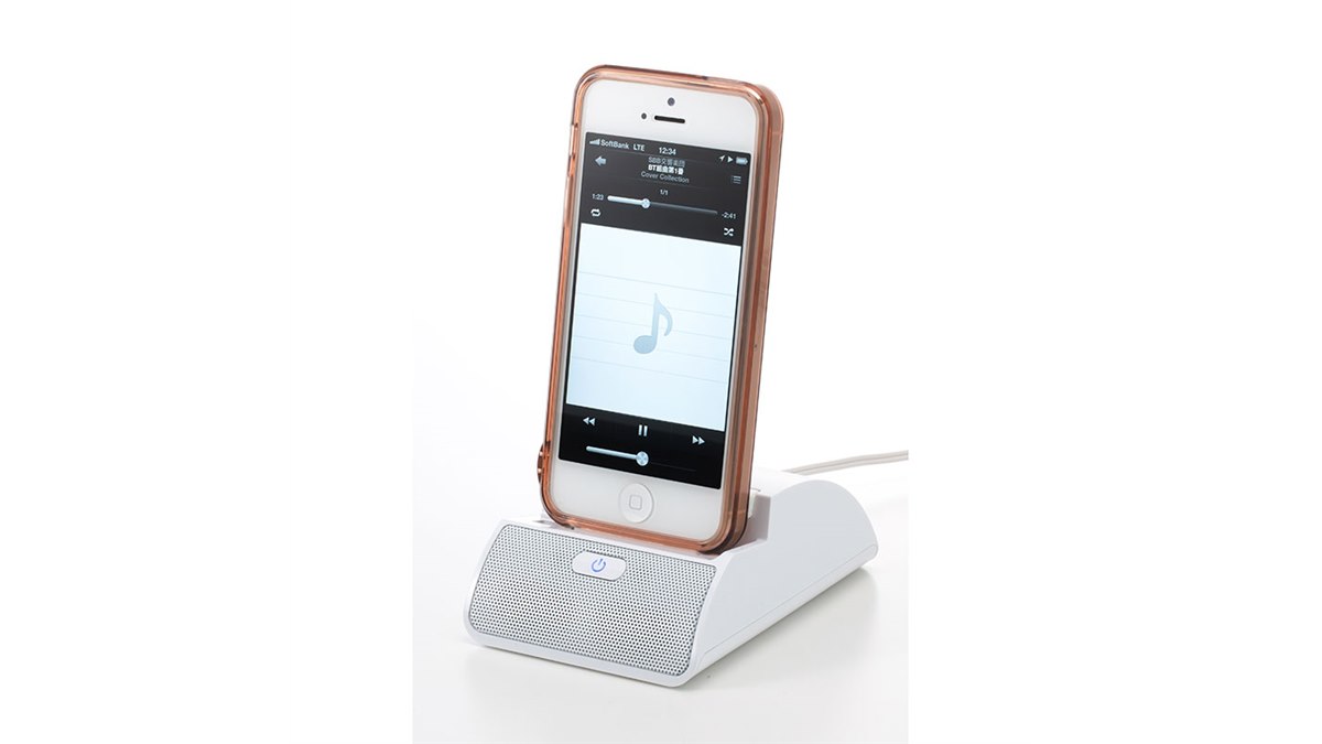 以前SoftBankのスマホに付いてきたスピーカー ASCII.jp：ソフトバンク、充電しながら音楽を聴けるスピーカー発売