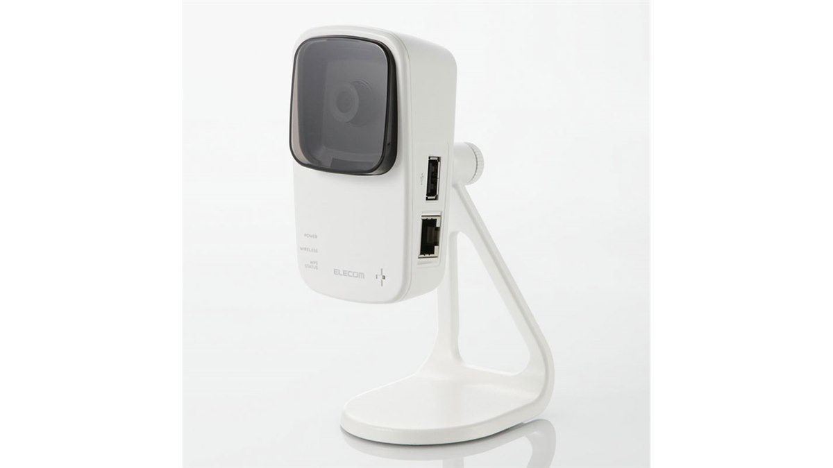 エレコム、外出先からスマホで確認できる簡単ネットワークカメラ