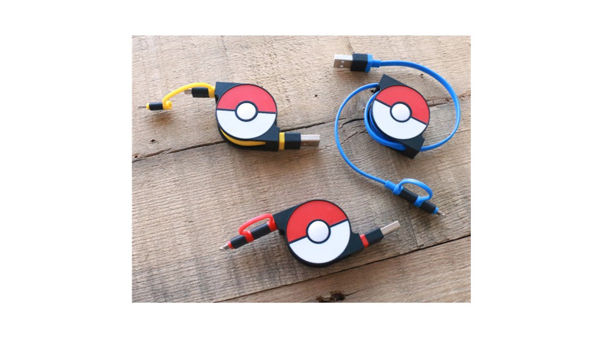 値下げ！ポケモン モンスターボール 充電器 ポケモン」公式、モンスターボールのような巻き取り式USB充電ケーブル