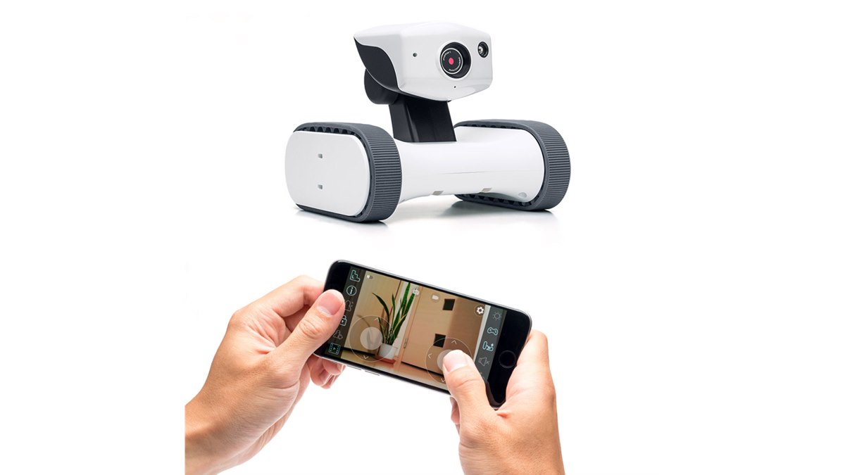 転んでも起き上がる、スマホ遠隔操作対応の移動式カメラ「アボット