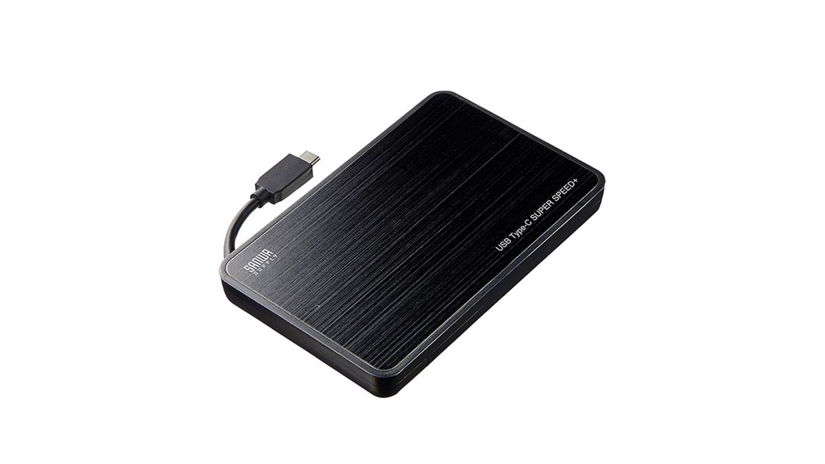 サンワ、USB 3.1 Gen2対応でUSB Type-C端子搭載の2.5インチHDDケース