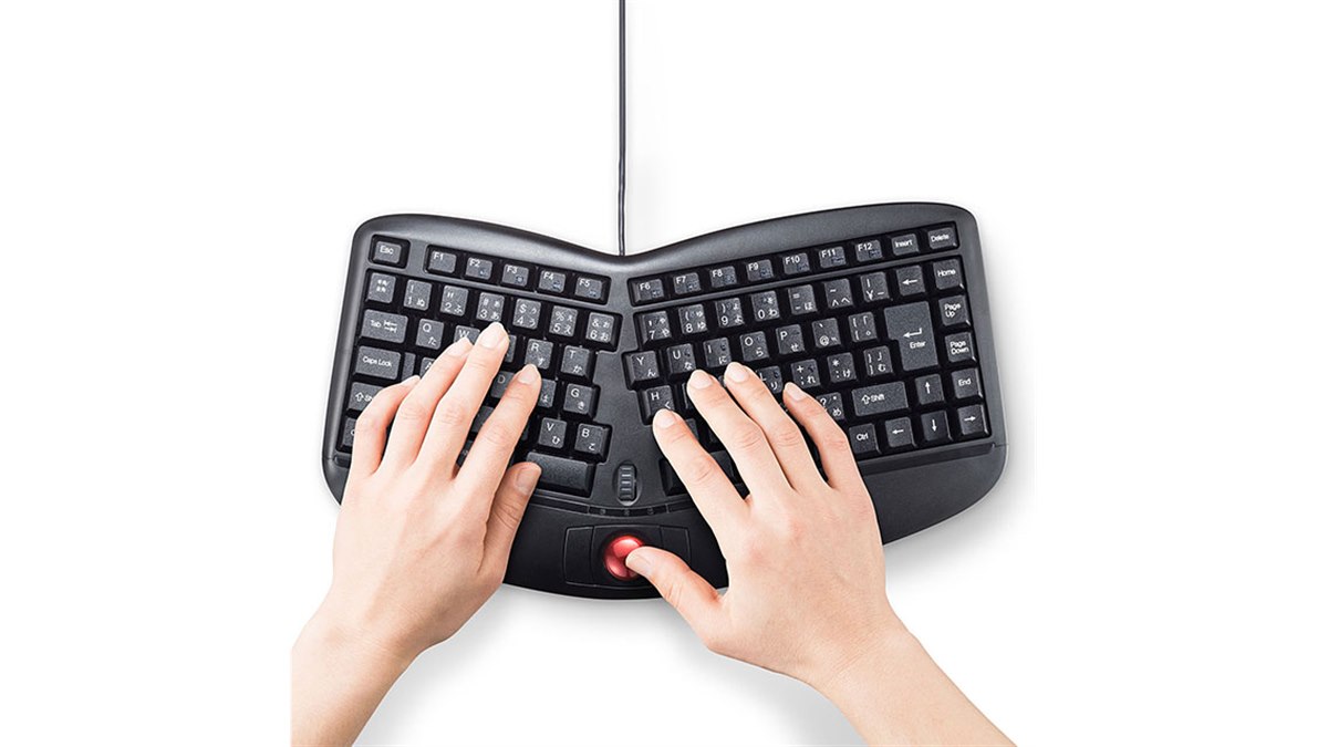 サンワ、エルゴノミクス形状のキーボード「SKB-ERG3BK」「SKB-ERG5BK