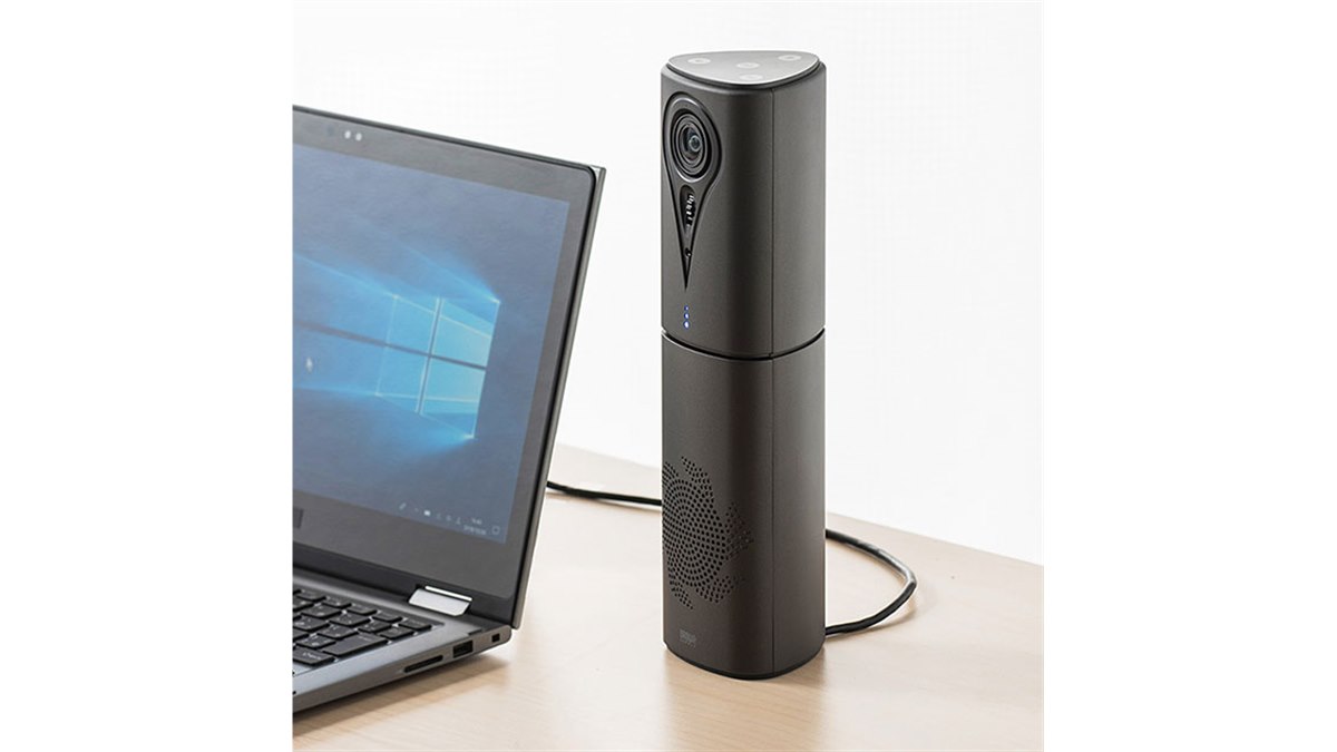 サンワ、カメラ内蔵のWEB会議スピーカーフォン「400-MC013