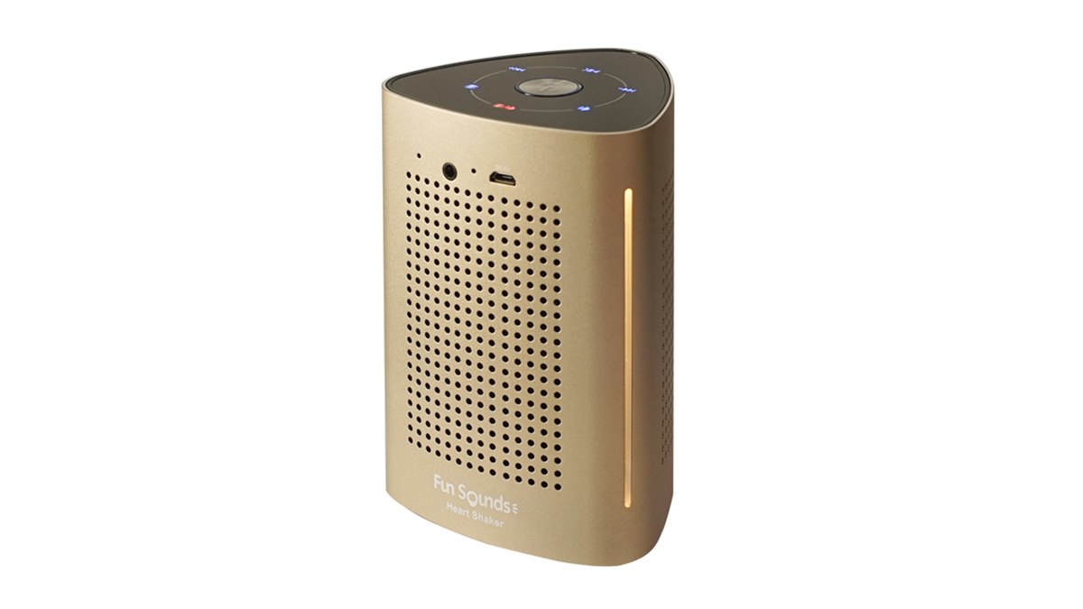 FunSounds、机や棚を振動させて重低音を楽しめるBluetooth