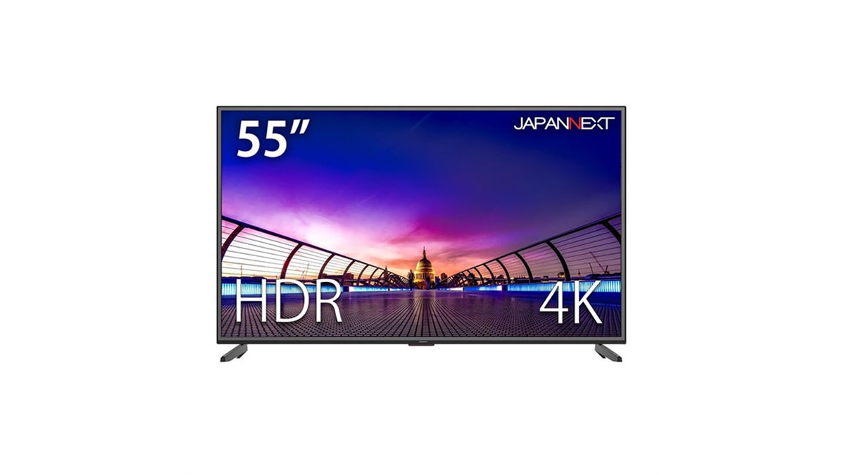 JAPANNEXT、期間限定69,970円の55型4K液晶ディスプレイ「JN-V5500UHDR