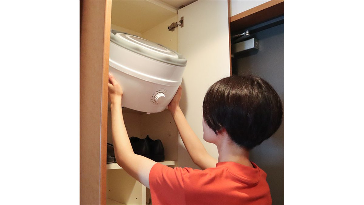 サンコー、コンパクトにたたんで収納できる「折りたたみ洗濯機