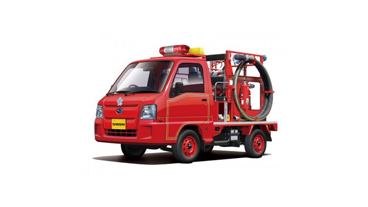スバルの「サンバー消防車」1/24模型、中期型・後期型フロントパネル
