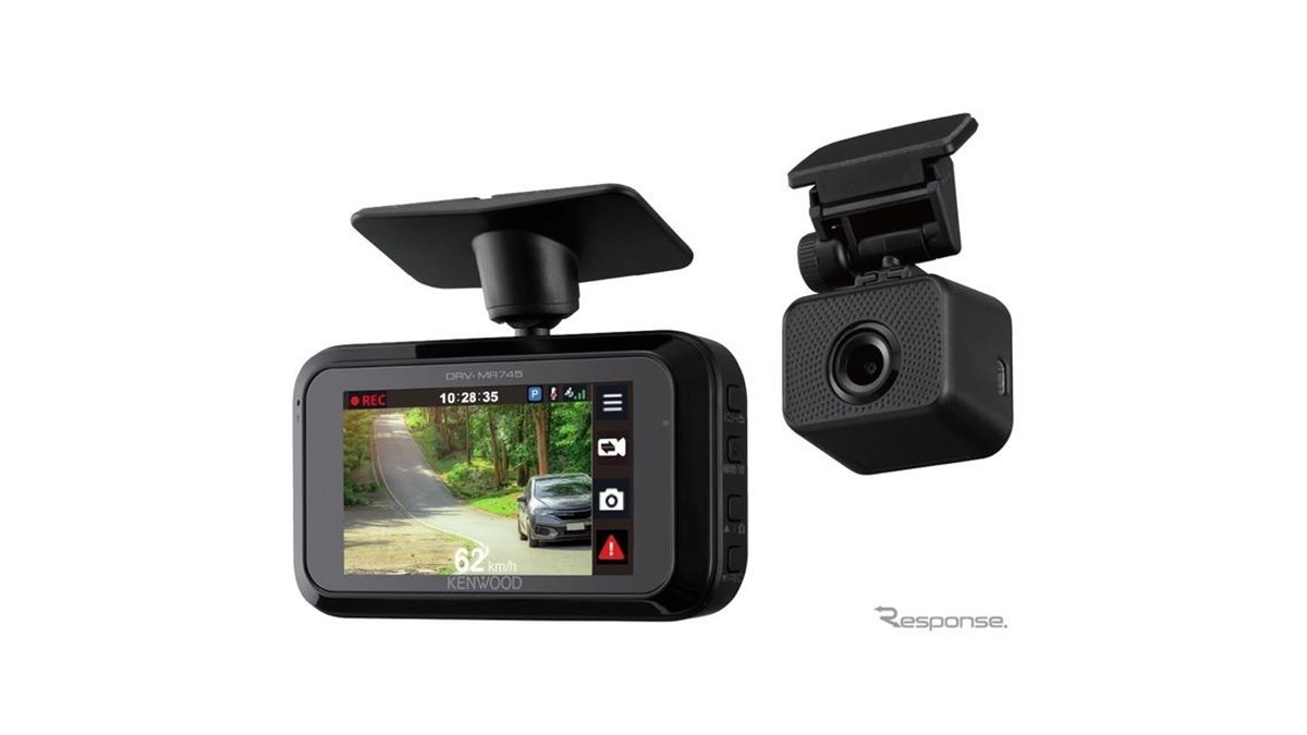 スモークガラスでも記録、ケンウッドの2カメラドラレコ『DRV-MR745