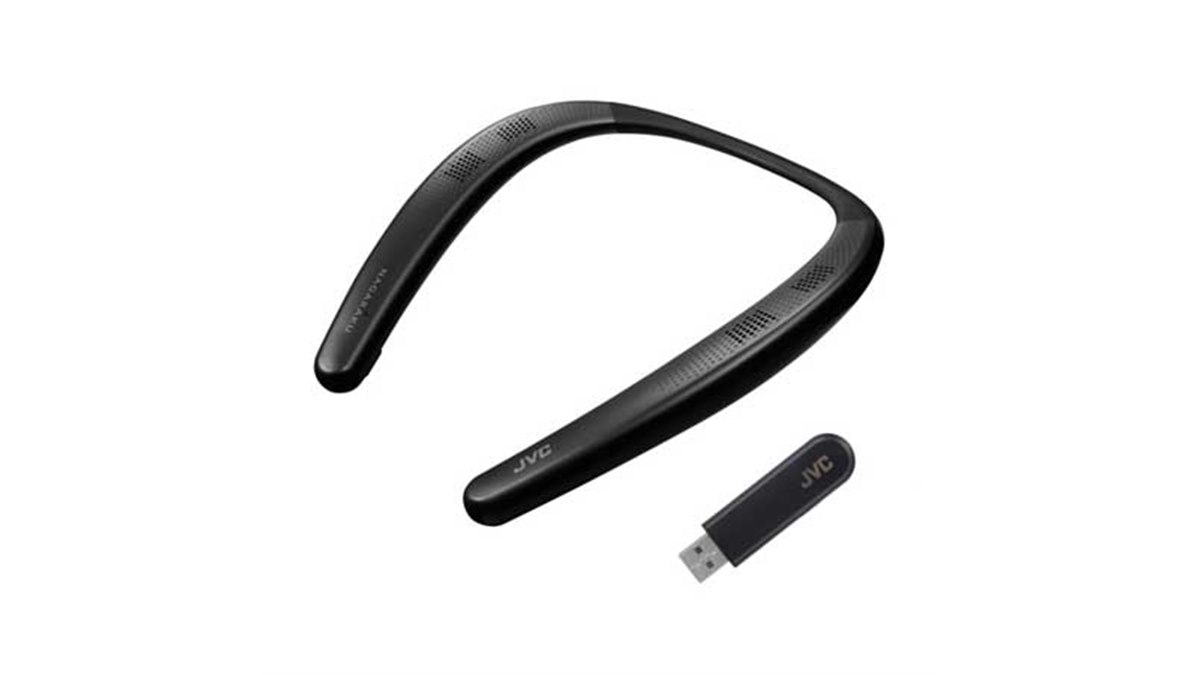 JVC、テレビ音声用の送信機が付属したネックバンド式ワイヤレス