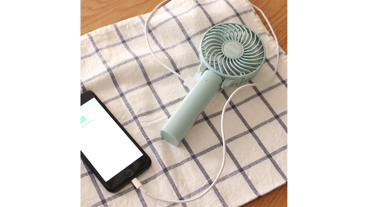 阪和、モバイルバッテリー機能付きアロマハンディファン「PR-F050