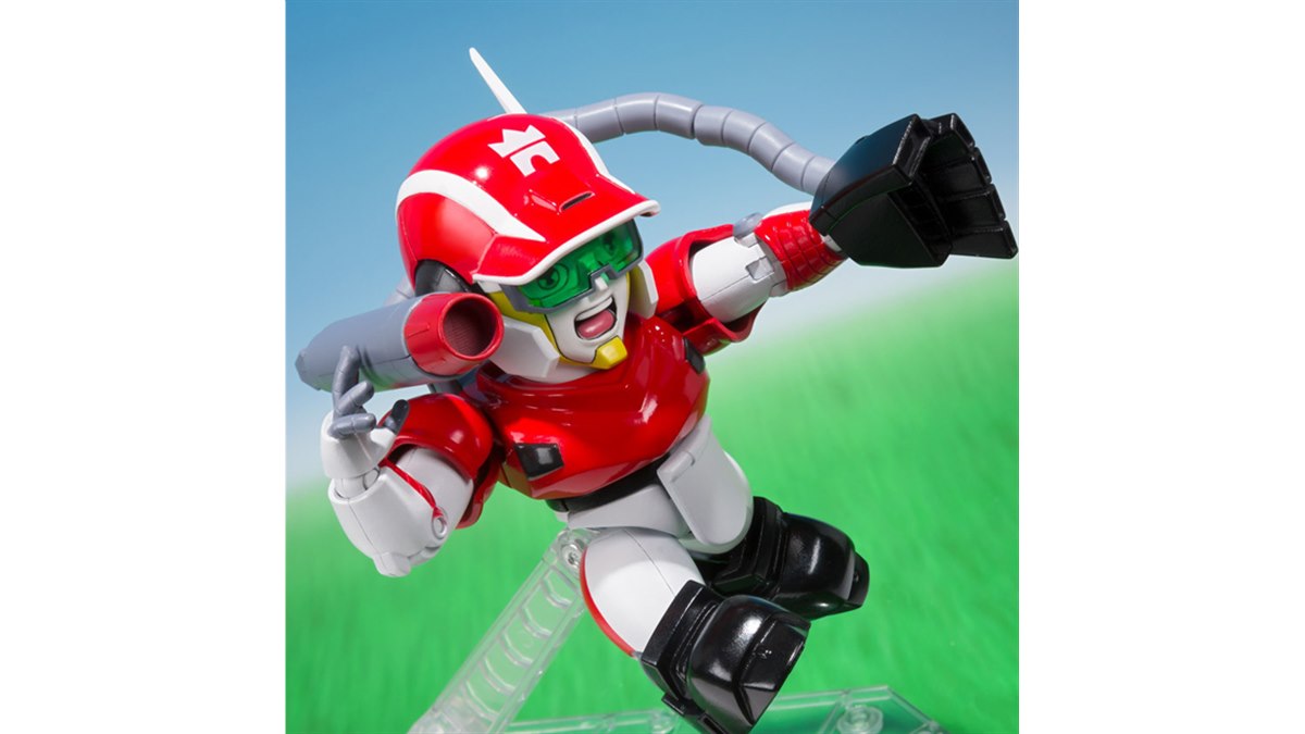 バンダイ、専用ピッチングバックパックを背負った「超合金 マグナム