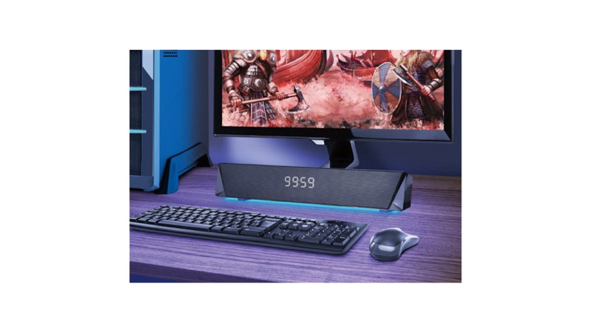 4,378円、ゲオがLEDライト7種搭載のBluetoothサウンドバー発売