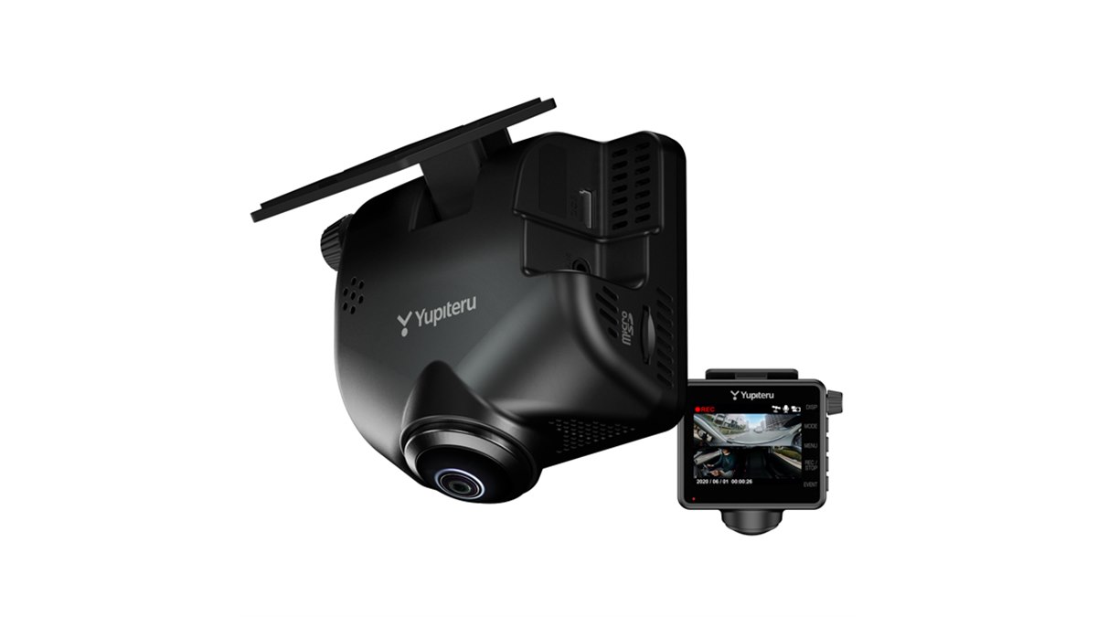 ユピテル、360度フロントカメラを備えた2カメラドラレコ