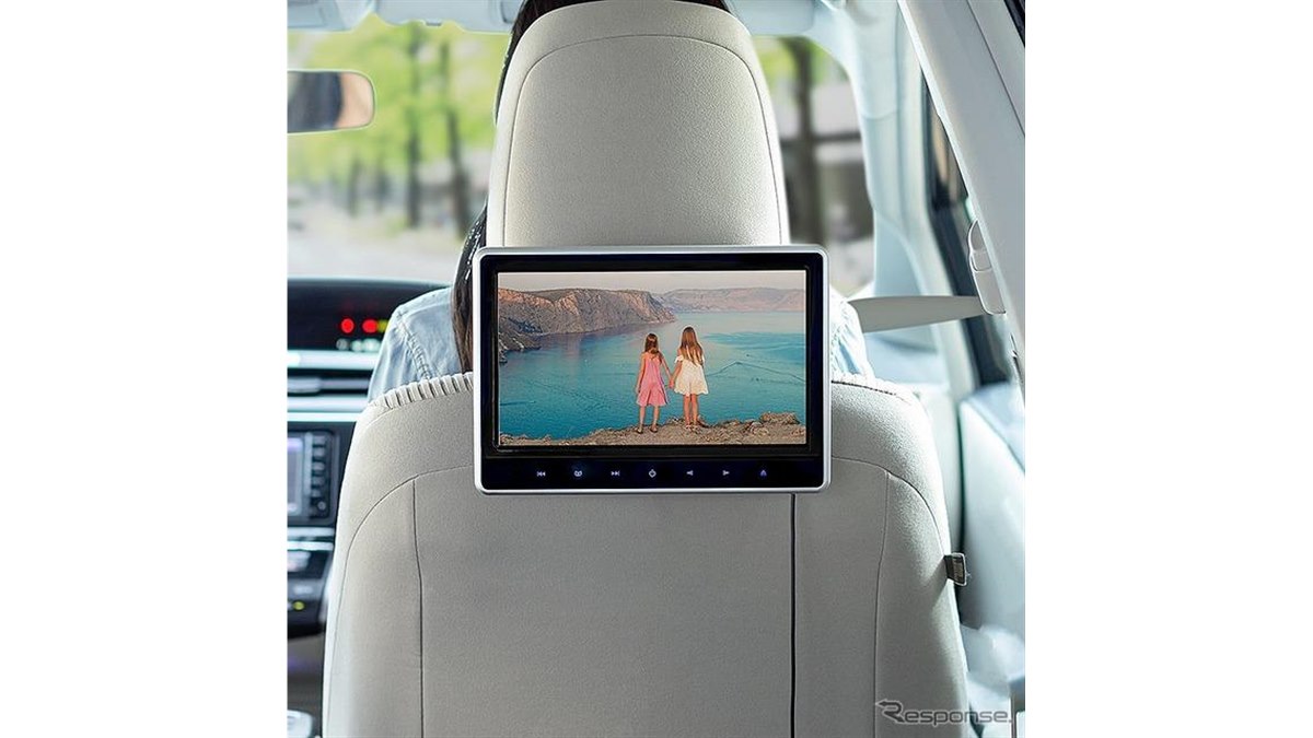 サンワサプライ、ヘッドレスト取り付け車載プレーヤー発売 長