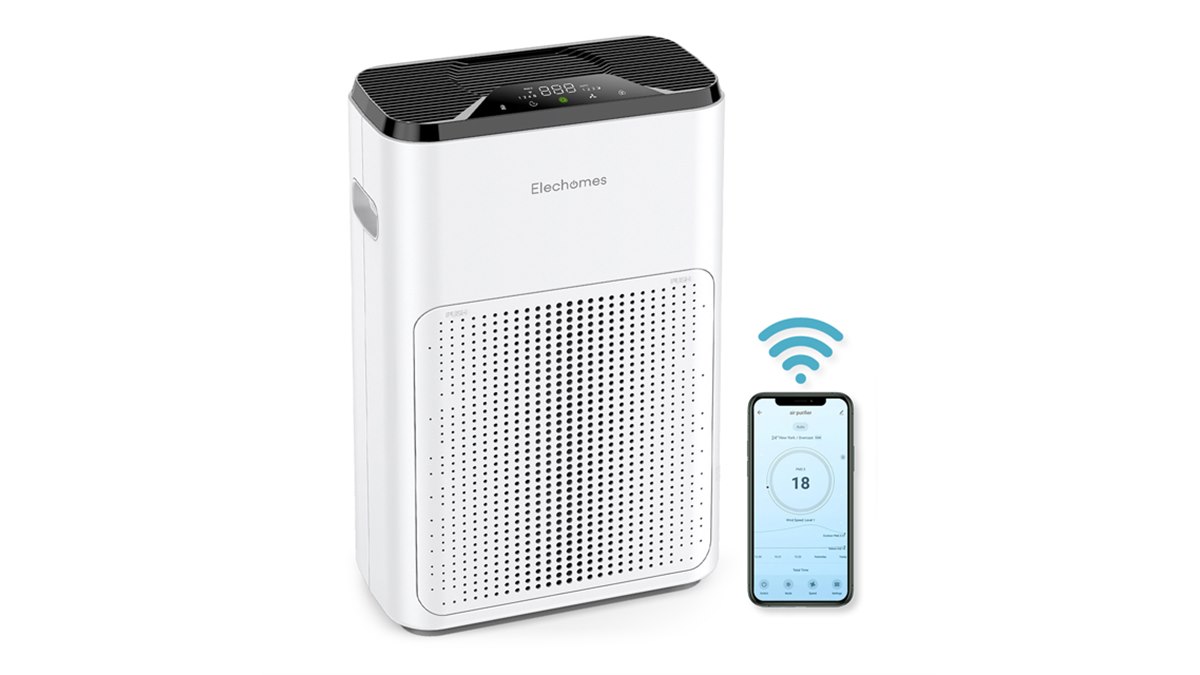 □[K] 未使用　空気清浄機 Elechomes KJ200-A3B 15畳相当 Elechomes、スマホアプリでリモート操作できる空気清浄機「A3B