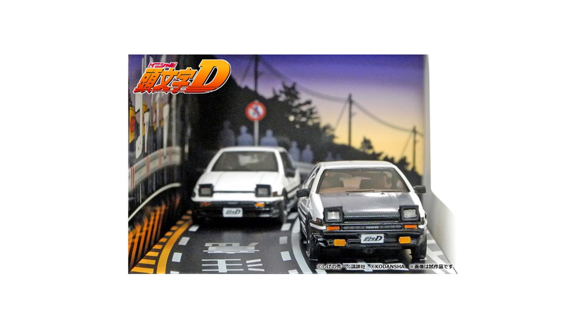 頭文字D」より、「藤原拓海トレノ&乾信司トレノ2ドア」1/64