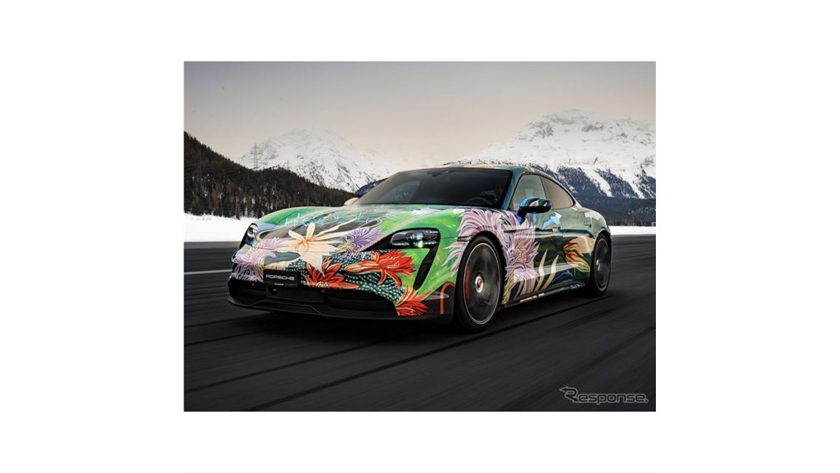 ポルシェステンシル額 ポルシェのEVスポーツ、タイカン にアートカー…4月にオークション出品