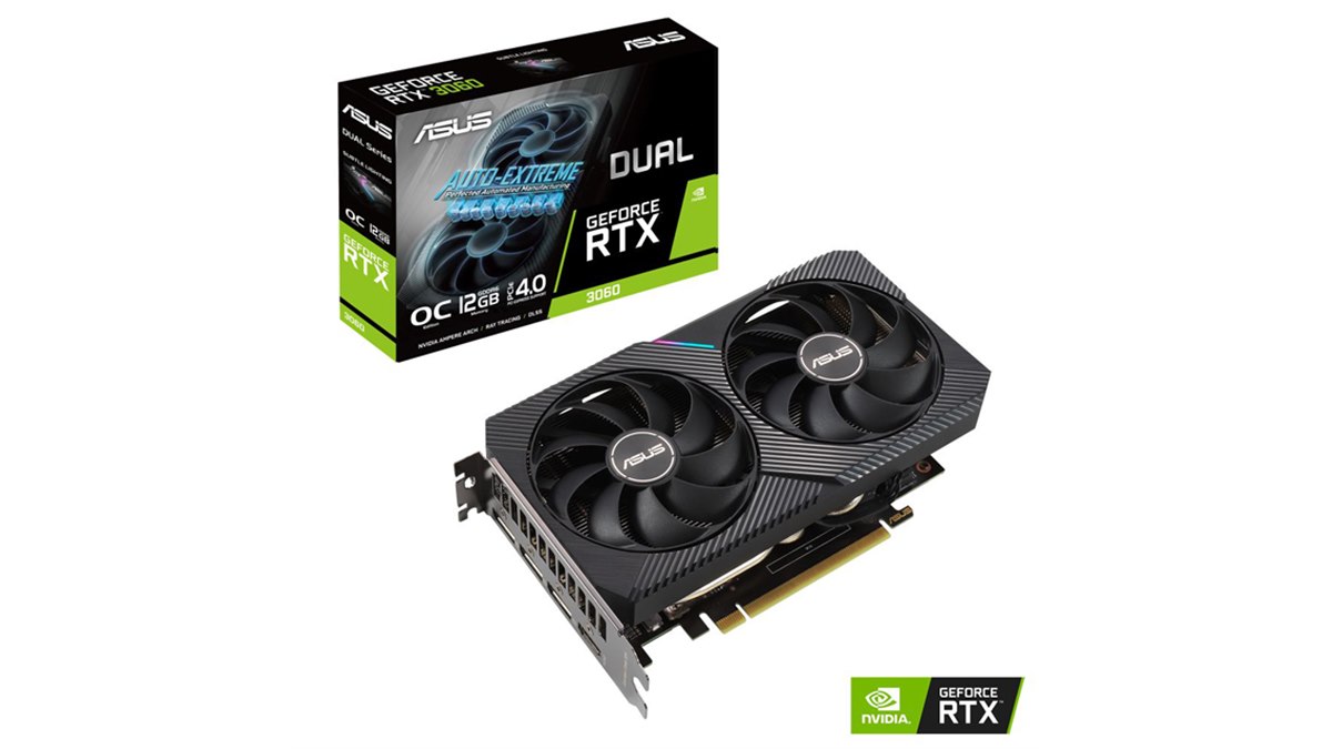 ASUS、Axial-techファンを2基搭載したOC版ビデオカード「DUAL-RTX3060