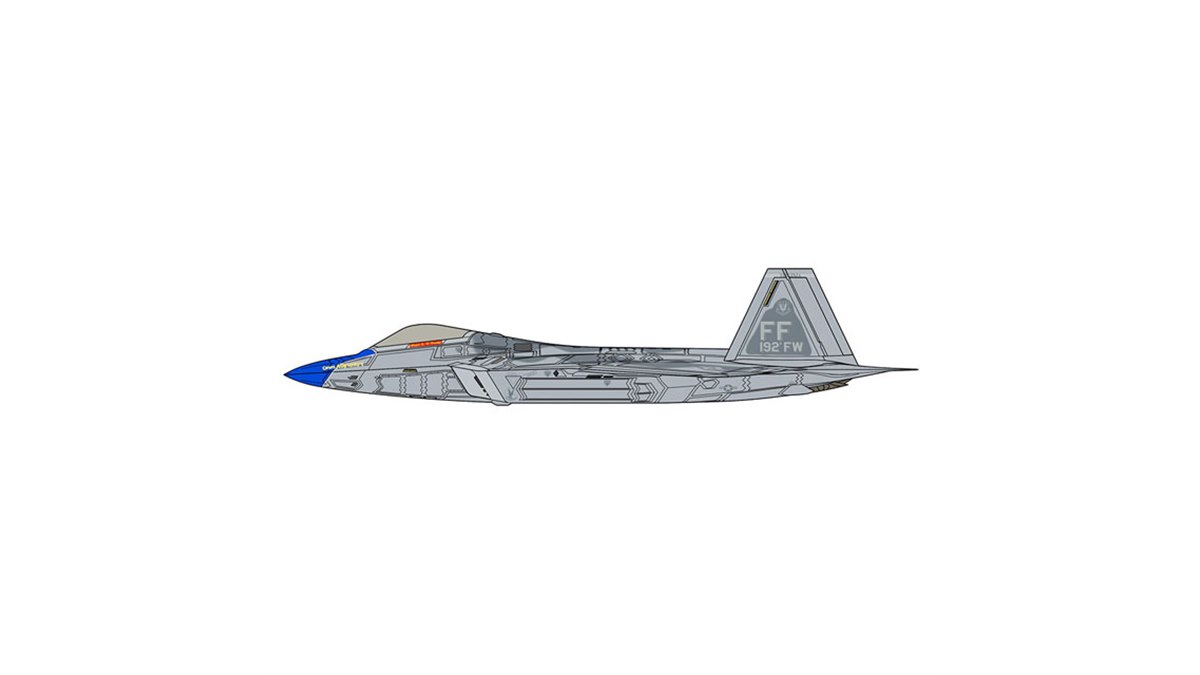 ハセガワ、機首を青く塗装した「F-22 ラプター」を1/48スケール ハセガワ、機首を青く塗装した「F-22 ラプター」を1/48スケール