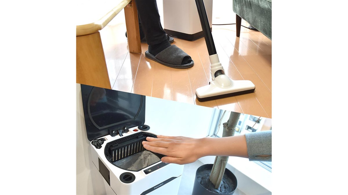 ゴミ箱×掃除機、2Wayで使用できる自動開閉センサー付き「吸っちゃう
