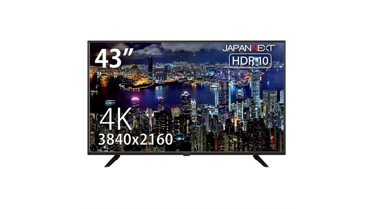 JAPANNEXT、HDR10対応の43型4K液晶ディスプレイ「JN-VT4300UHDR