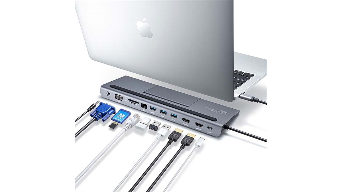 サンワサプライ USB Type-C ドッキングステーションUSB-CVDK8 USB-CVDK8【USB Type-Cドッキングステーション（HDMI/VGA対応