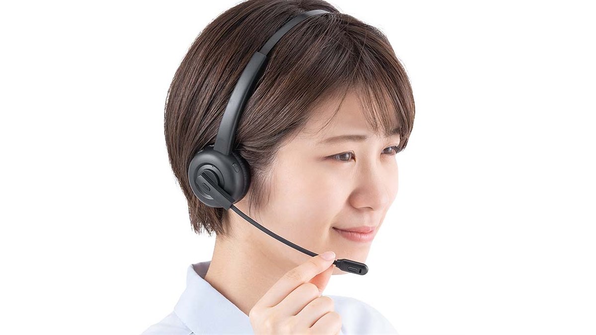 サンワ、オーバーヘッド型片耳タイプのBluetoothヘッドセット「400 サンワ、オーバーヘッド型片耳タイプのBluetoothヘッドセット「400