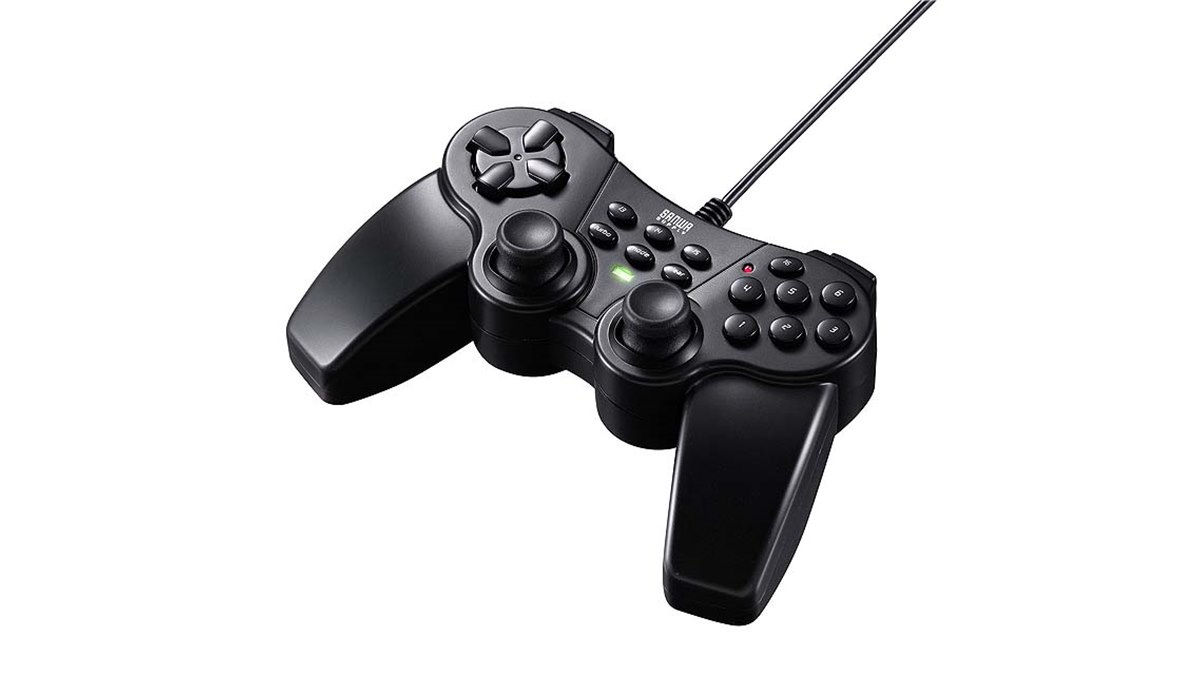 サンワ、16ボタンUSBゲームパッドに新色マットブラック - 価格.com