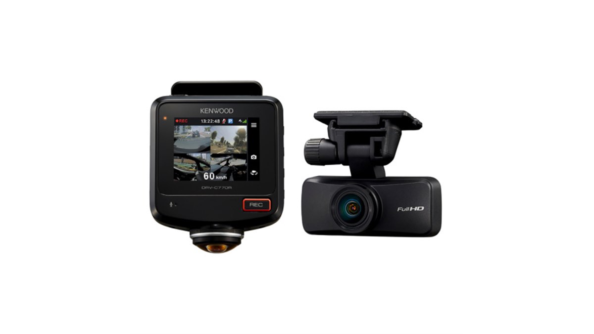ケンウッド、360度フロントカメラを備えた2カメラドラレコ「DRV-C770R