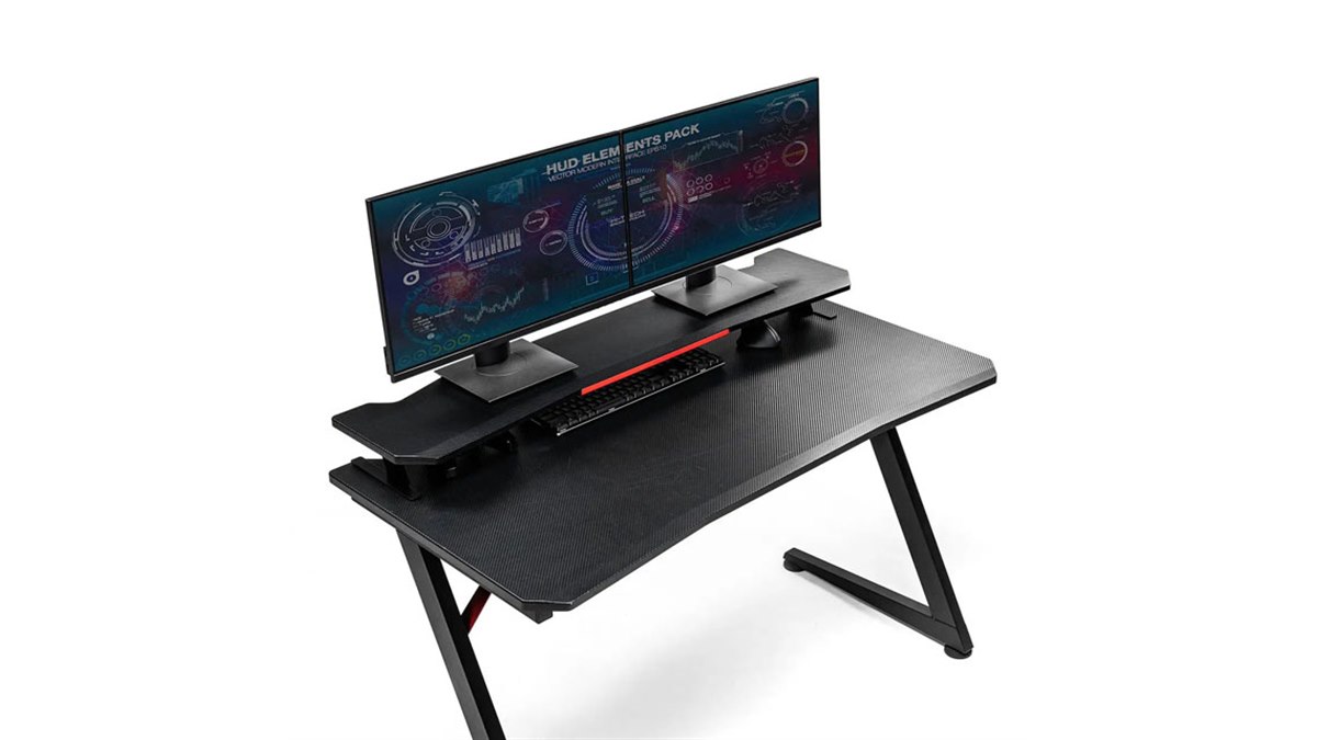 ゲーミングモニター2台 24インチモニターを2台設置できる！横幅115cmのゲーミング用