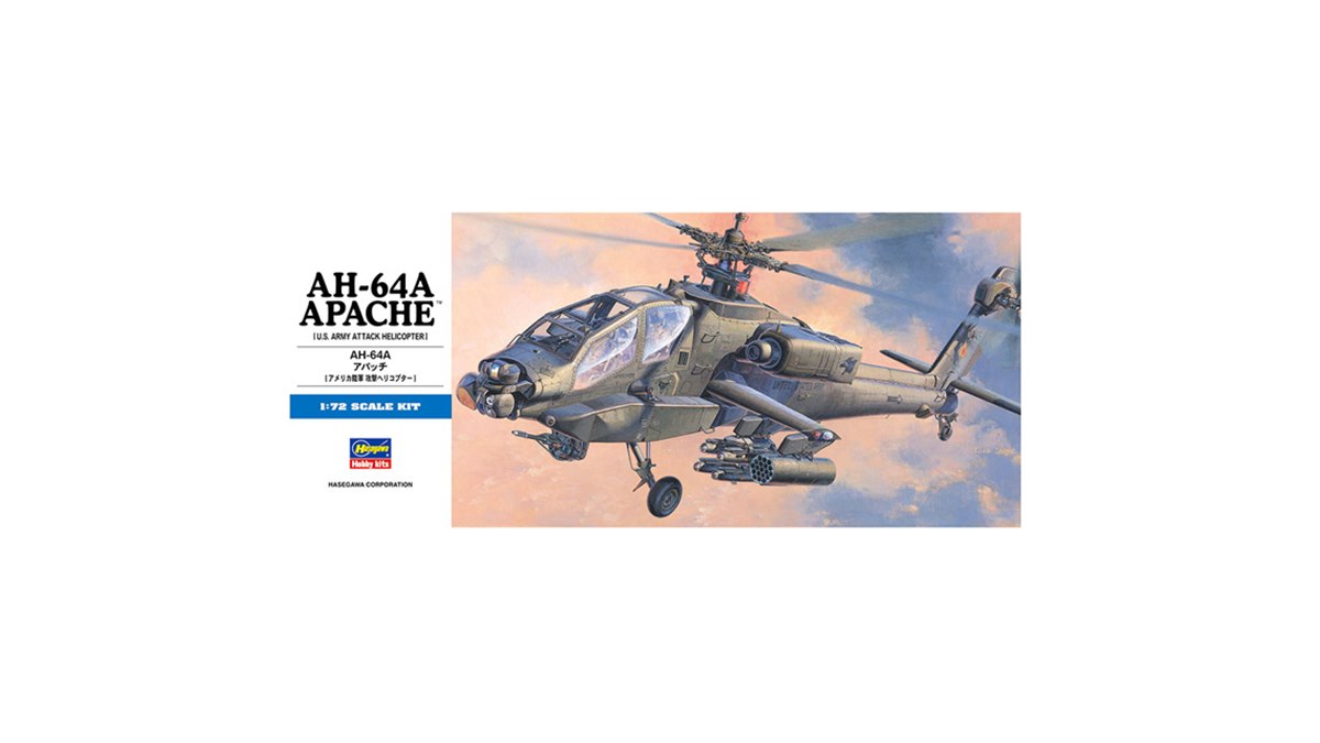 米陸軍の全天候型攻撃ヘリコプター「AH-64Aアパッチ」1/72模型が本日4