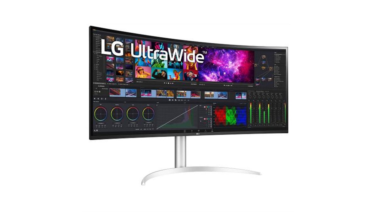新品LG電子 39.7型 5KNano IPS 曲面型 液晶40WP95C-W LG、5120×2160表示対応の39.7型曲面液晶ディスプレイ「40WP95C-W
