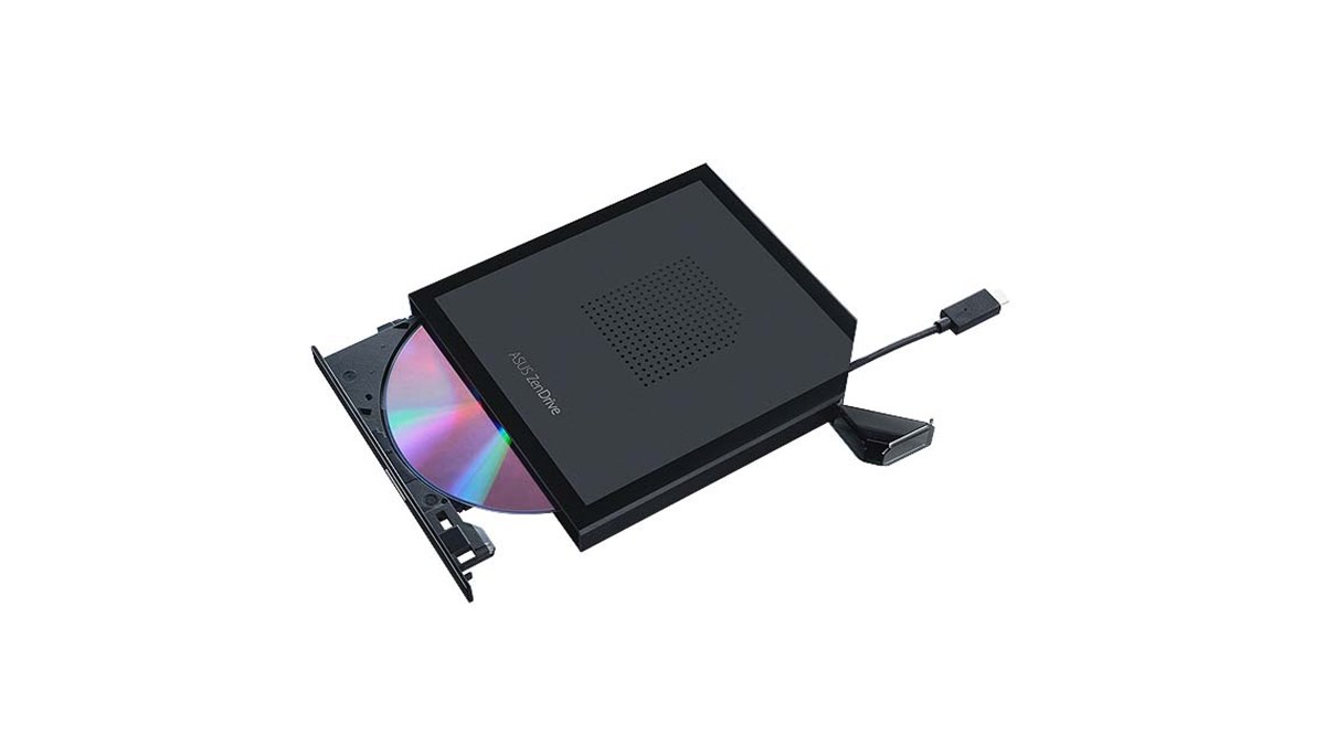 ASUS、ケーブル内蔵デザインを採用したポータブルDVD「ZenDrive V1M