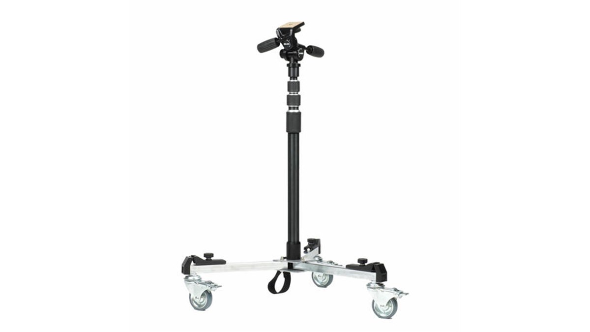 70cm径の範囲で設置できる、ドリー付き一脚スタンド「SLIK ドリー