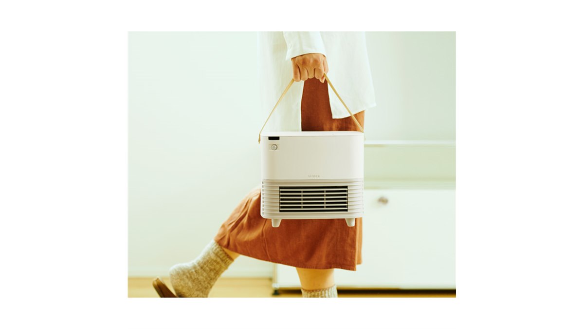 シロカ、コンパクトながら約3.5m先まで温風が届くセラミック