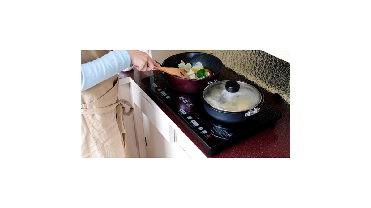 0313-080  IH調理器 YET-W1452(B) 2024 山善、単身者のキッチンにも置きやすい横幅52cmの2口IH調理器「YET
