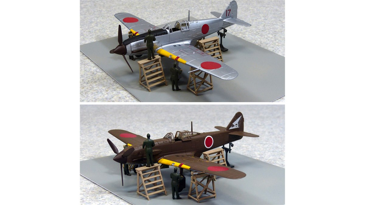 機体の懸架台やフィギュアが付属、飛燕の二型タイプ2種を1/72