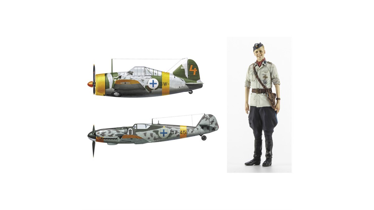 Hasegawa 2439 - 1/72 B-239 Buffalo & Messerschmitt Bf109G-6