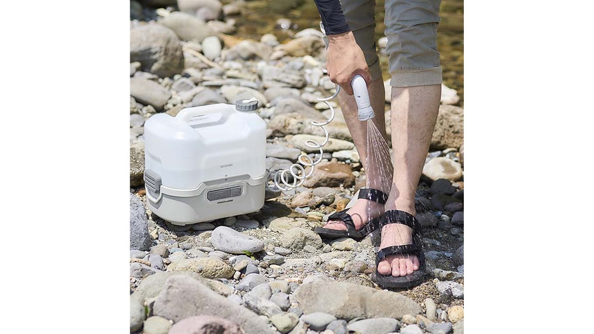アイリスオーヤマ、電源・水道不要で使える「充電式ポータブル