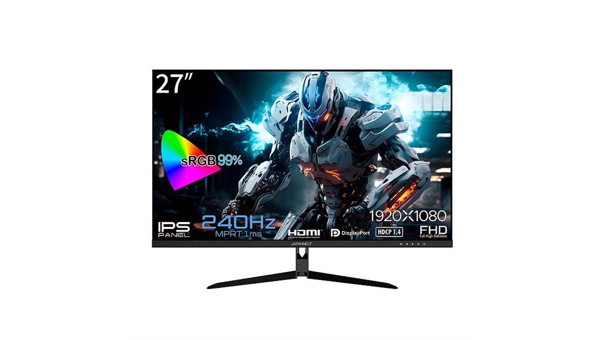 JAPANNEXT 23.8インチ ゲーミングモニター 240Hz 1ms フルHD 1920x1080解像度 TN パネル ディスプレイ  (HDMI/DisplayPort/Type-C/VESA対応/ブルーライトカット / 視野角170°) JN-238GT240FHDR-CW