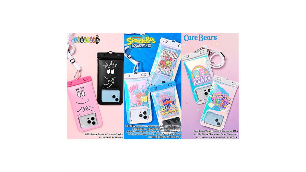 Hamee、「バーバパパ」「スポンジ・ボブ」「ケアベア」デザインの防水