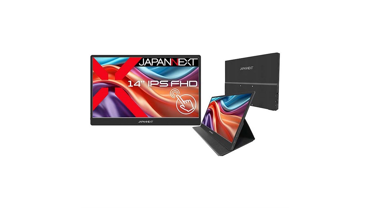 JAPANNEXT、軽量約600gでタッチ操作対応の14型フルHDモバイル JAPANNEXT、軽量約600gでタッチ操作対応の14型フルHDモバイル