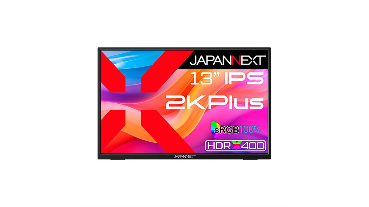JAPANNEXT、26,980円の2160×1350表示対応13型モバイルモニター