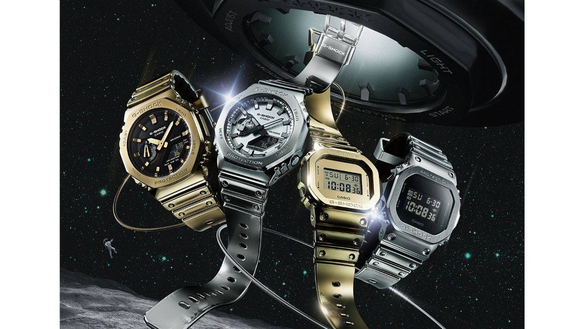 G-SHOCK」より、タフシリコーンバンド採用の「FINE METALLIC G-SHOCK」より、タフシリコーンバンド採用の「FINE METALLIC
