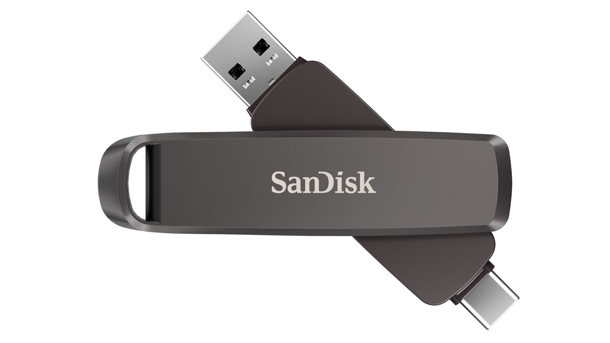 SanDisk スリムデュアルドライブ 2TB ポータブルSSD サンディスク、読み出し最大1000MB/sのポータブルSSD「スリム